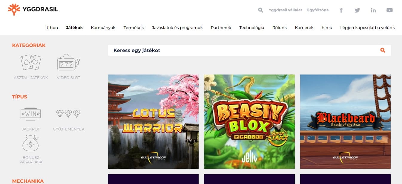 Yggdrasil Gaming online szerencsejáték szolgáltató 