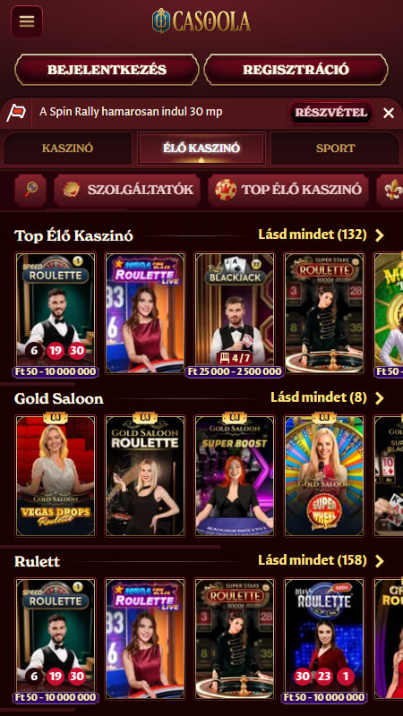 Casoola élő kaszinó