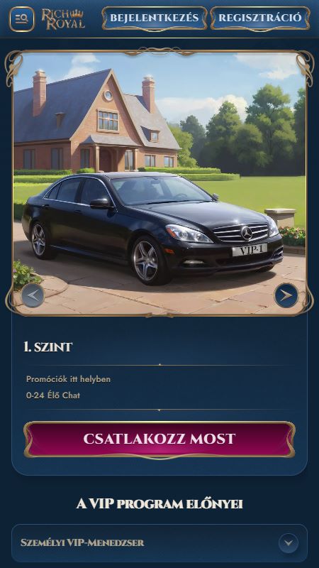 RichRoyal VIP szekció