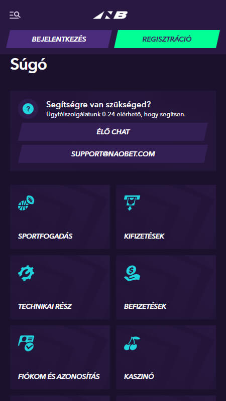NaoBet Technical support