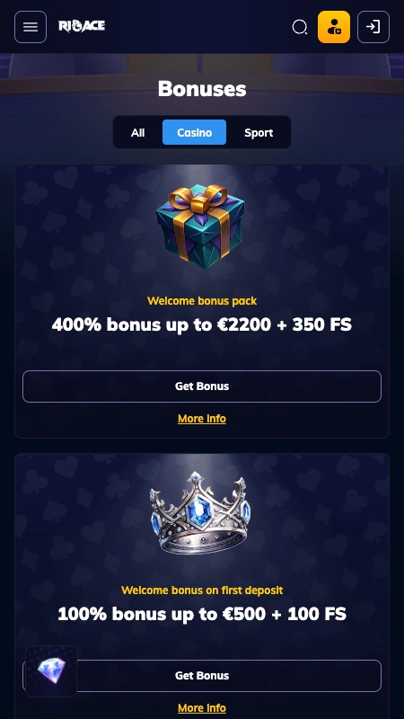Rioace bonuses