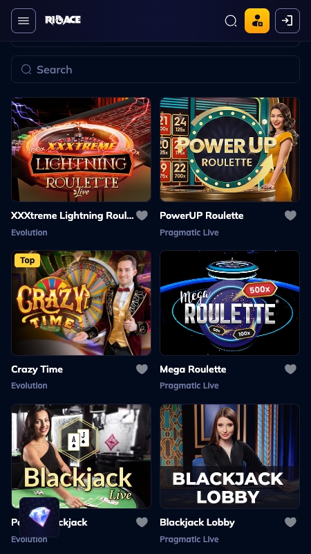 Rioace Live casino