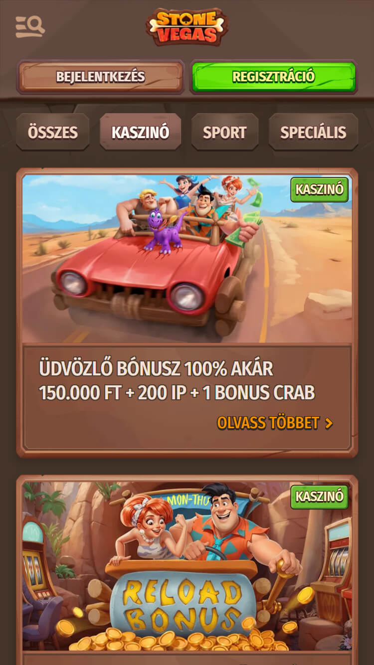 Stonevegas Bónuszok