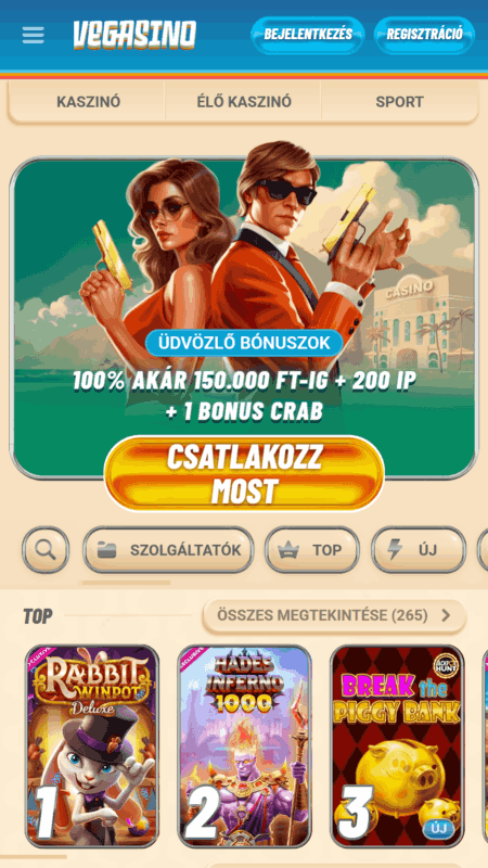 Vegasino main page