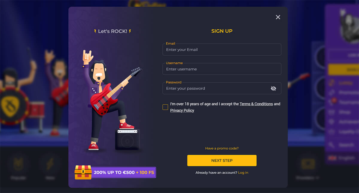 Rolling Slots regisztráció