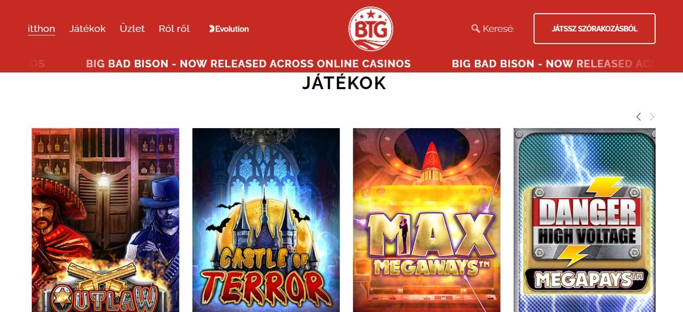 Big Time Gaming online játékok fejlesztője