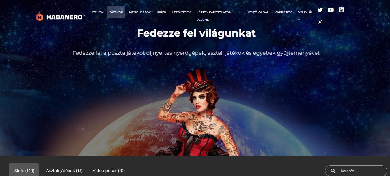 Habanero kaszinó játékok szolgáltatója