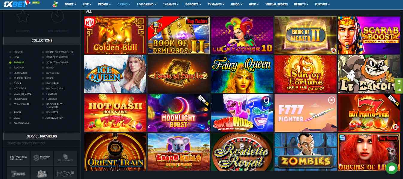 1xBet Casino Games HU