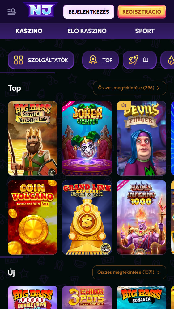 Top 3 játék a NovaJackpot kaszinónál