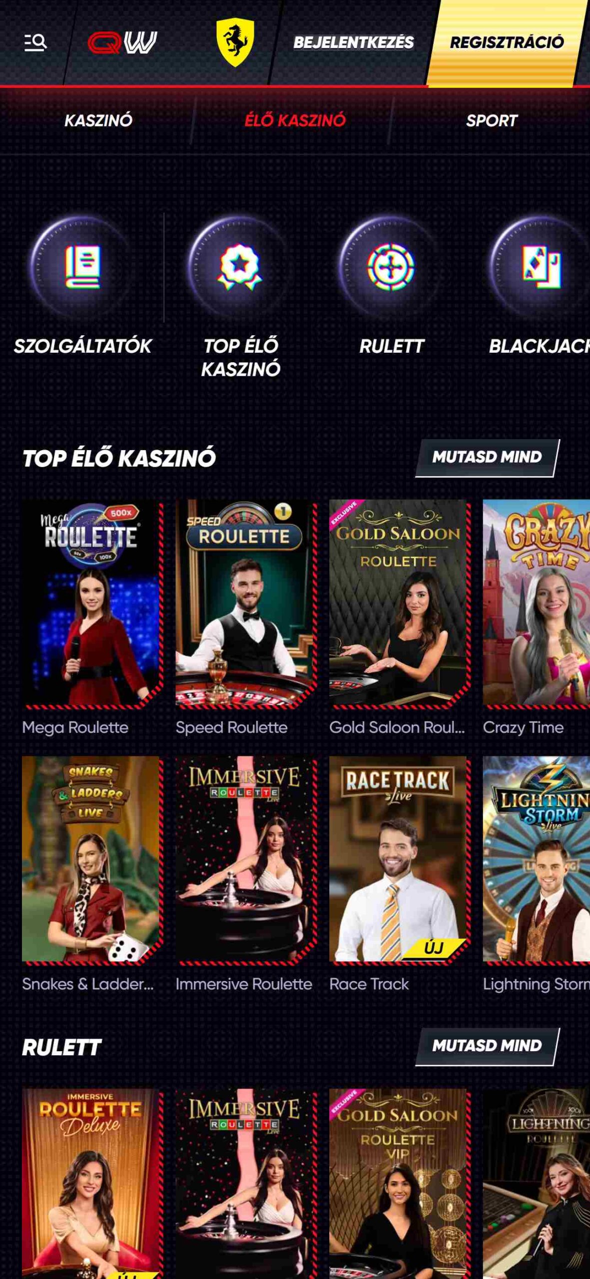 Quickwin Casino Live Hungary (mobile), magyarkaszinok.tv