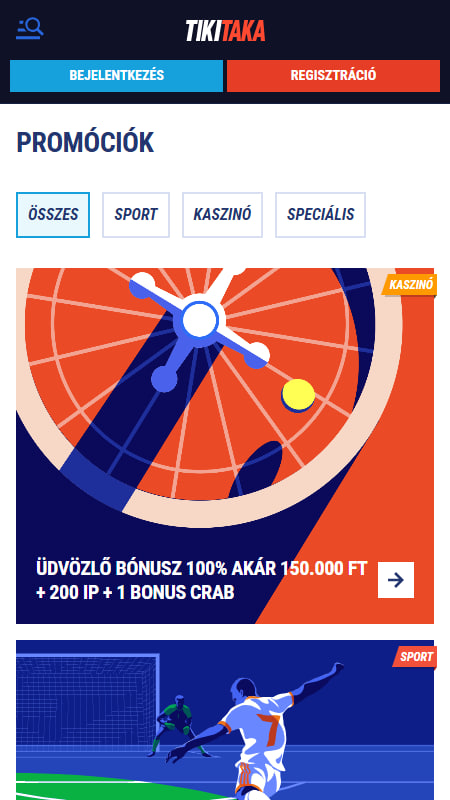 Bónuszok és promóciók a Tikitaka kínálatában