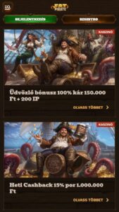 Fat Pirate kaszinó bónuszok és promóciók