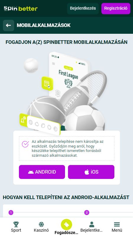 Töltse le a SpinBetter mobilalkalmazást