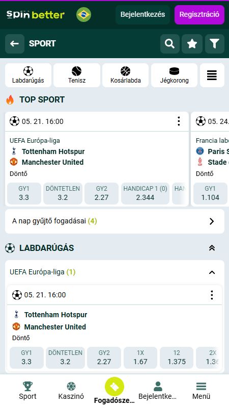 Online SpinBetter honlap