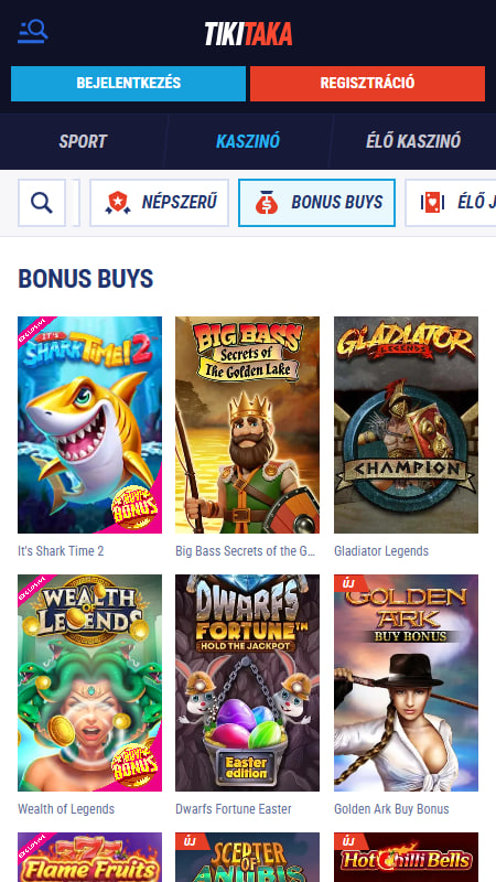 A Tikitaka kaszinó játékai