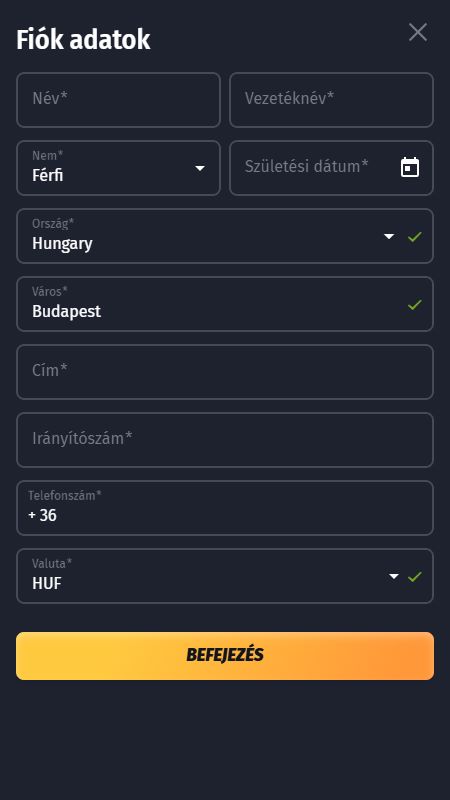 Fiók létrehozása a WinSharkn