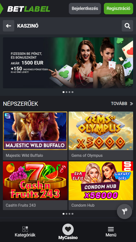 Betlabel Népszerű mobil online kaszinók