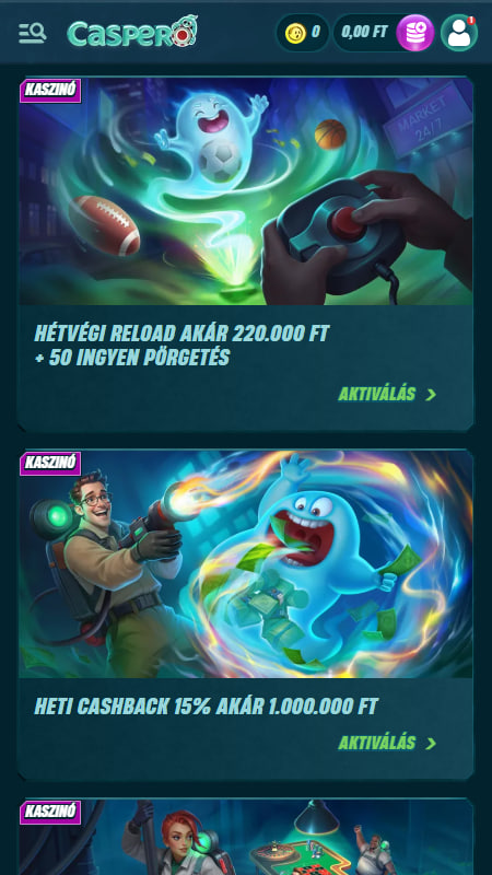 Bónuszok és promóciók a Caspero kaszinónál