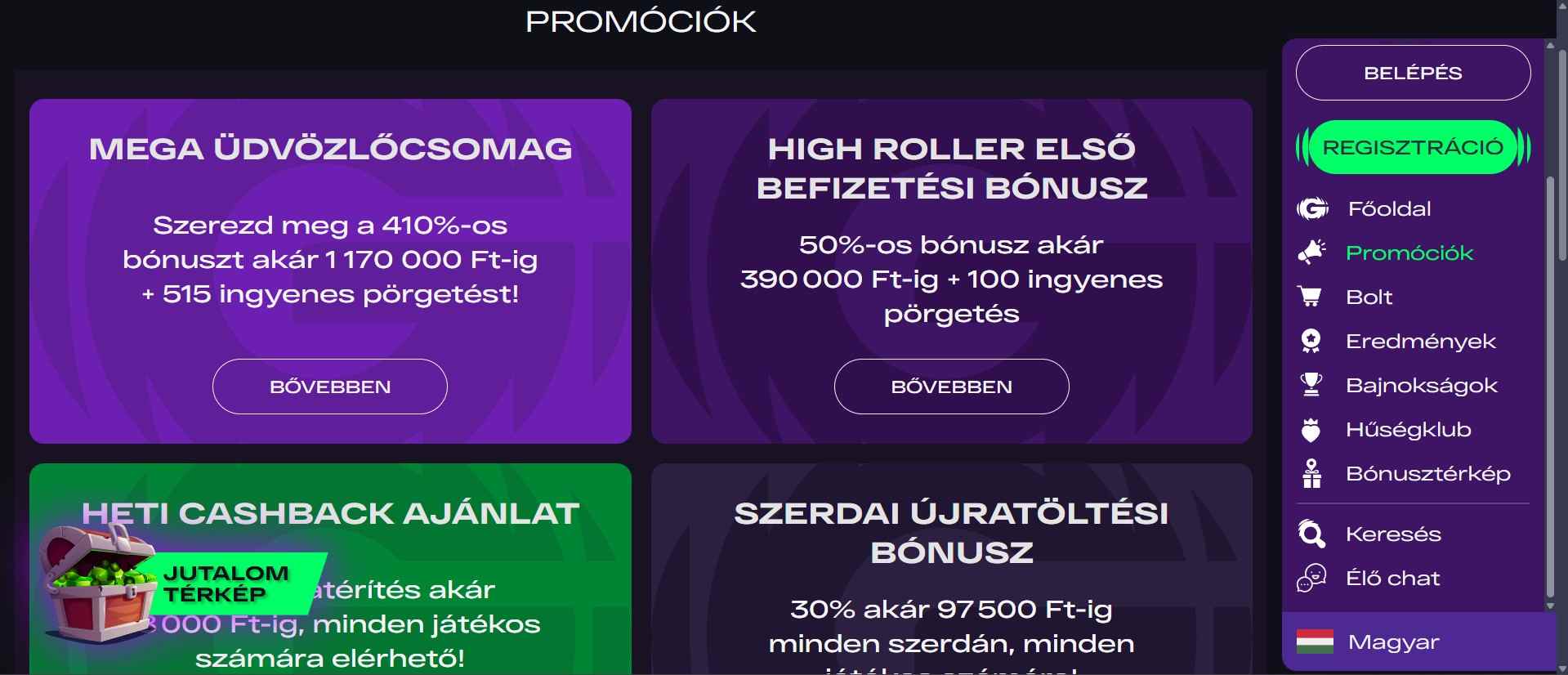 Bónuszok és promóciók elérhetők a GlitchSpin
