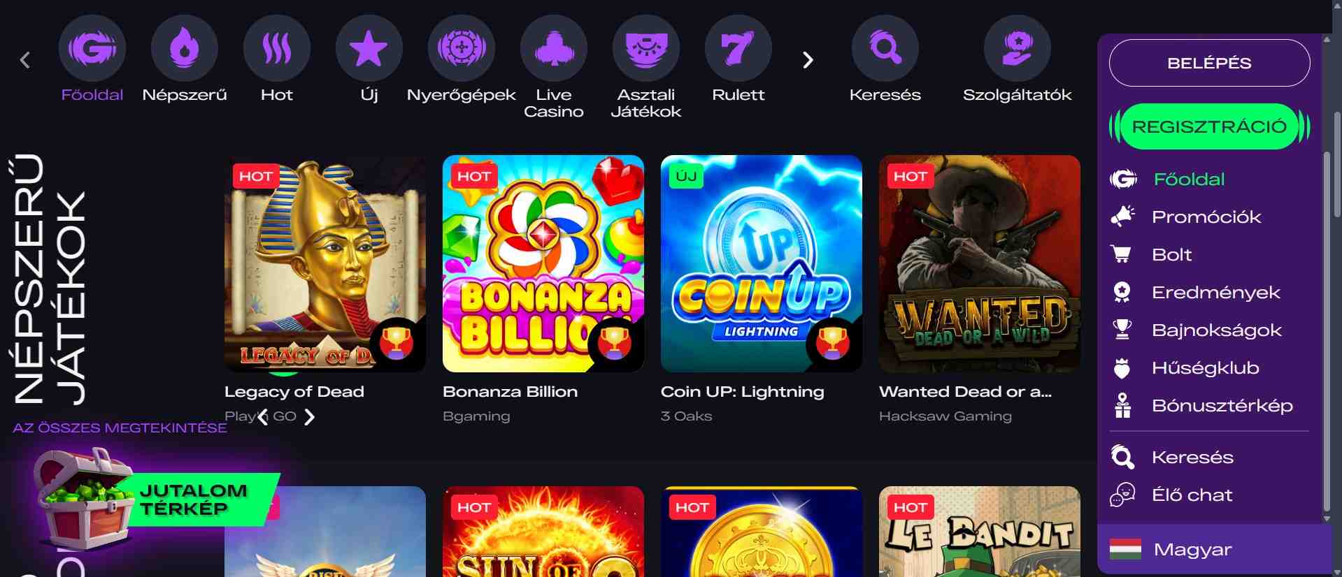 Nyerőgépes játékok a GlitchSpin-en