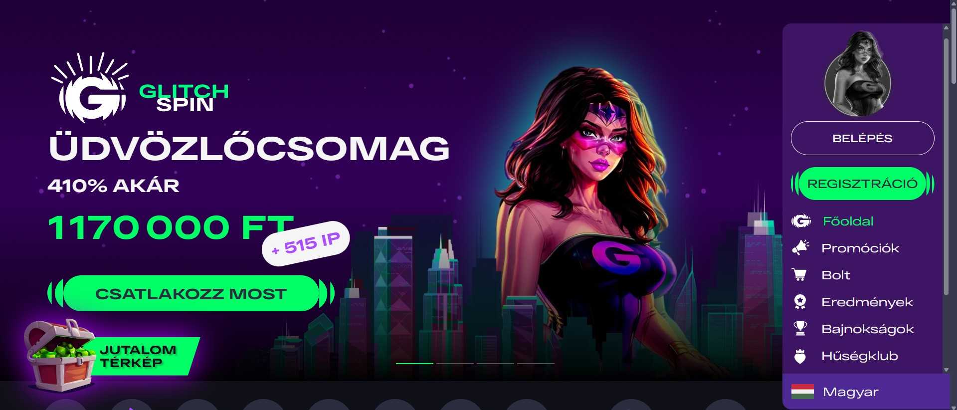 Glitch Spin fiók létrehozása: 1. lépés