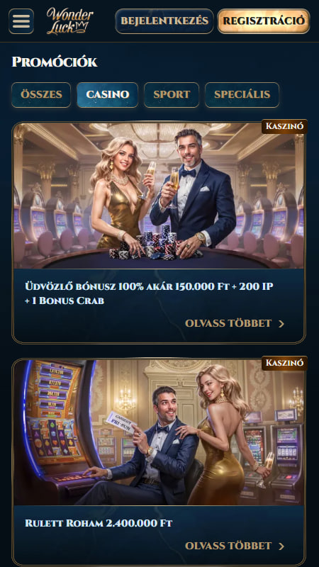 Bónuszok és promóciók a Wonderluck kínálatában