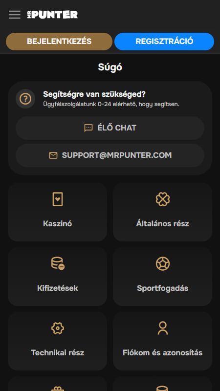 MrPunter Magyarország: segítőkész ügyfélszolgálat
