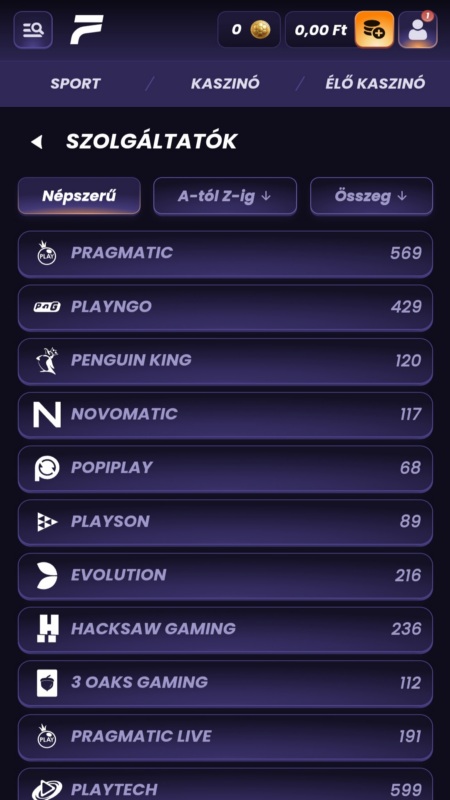 Funbet software providers