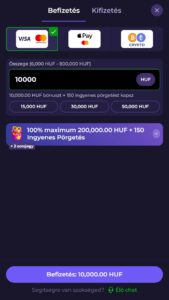 BettySpin fizetési módok