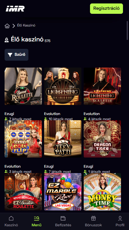 Immerion live casino