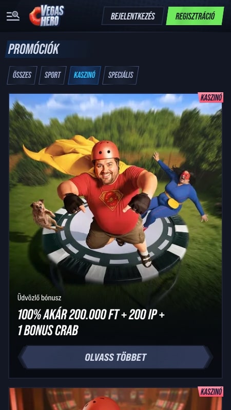 VegasHero bónuszok és promóciók