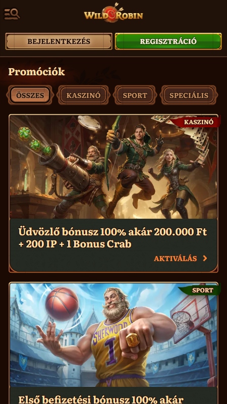 Wild Robin Casino Bonuses