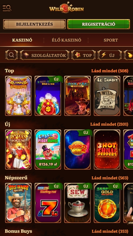 Wild Robin Casino Games