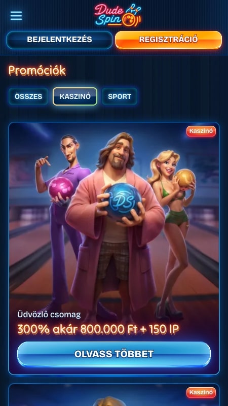Bónuszok és promóciók a DudeSpin kaszinó
