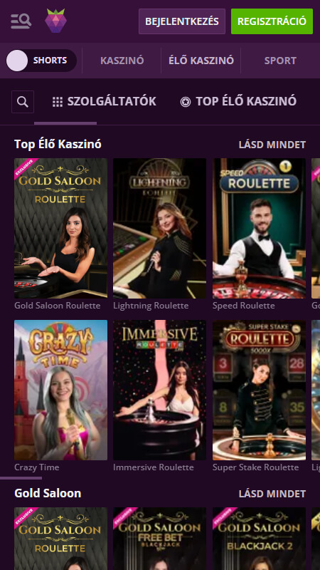 Malina élő kaszinójátékok