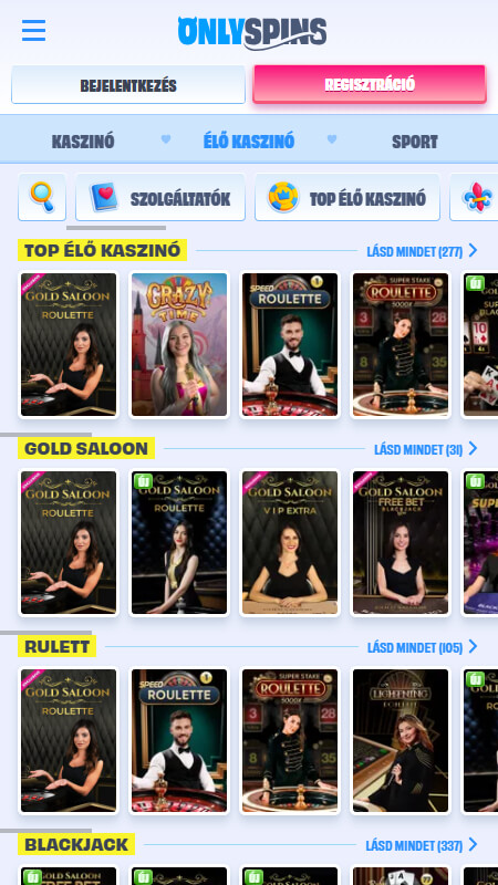 OnlySpins live casino