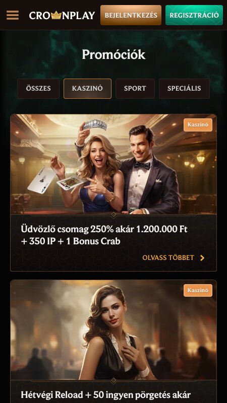 CrownPlay bónuszok és promóciók