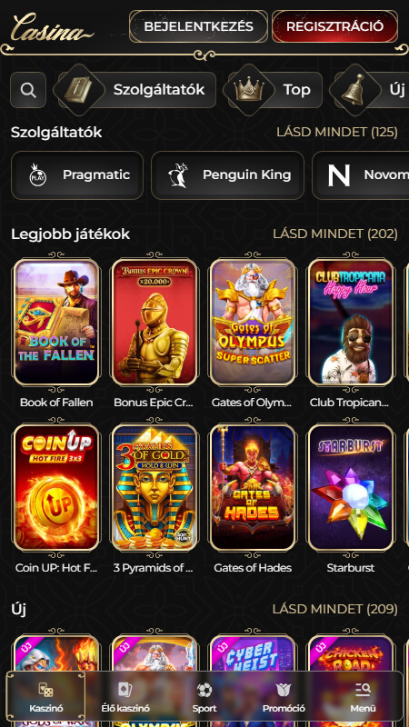 Casina kaszinó népszerű játékok