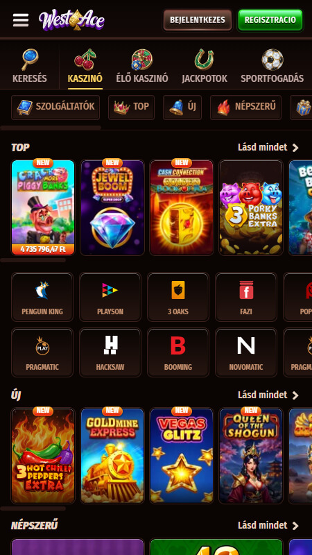 WestAce kaszinó játékok