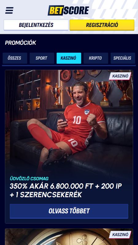 Bónuszok és promóciók a BetScore Casino kínálatában