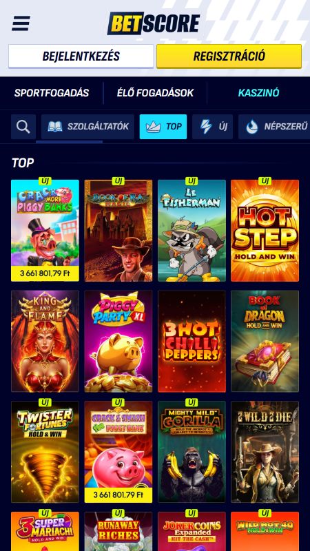 A BetScore casino játékai