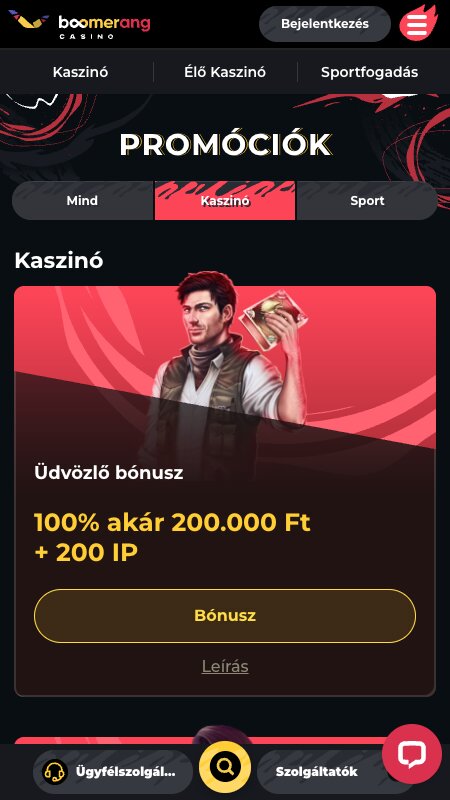 Boomerang bónuszok és promóciók